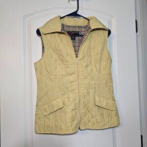 Peck and Peck Women’s Size Small Zip Up Yellow Quilted Vest
